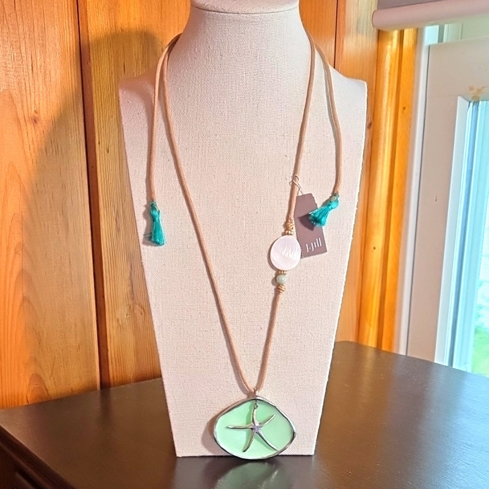 J. Jill Clam Shell & Starfish Adjustable Length Necklace NWT
